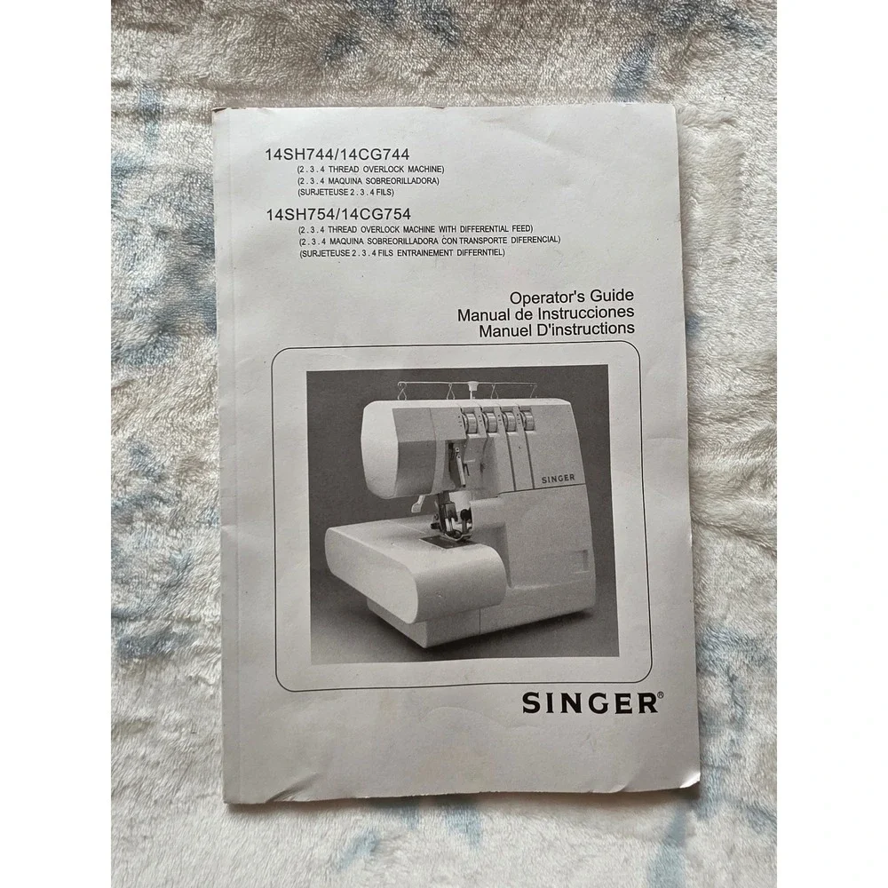 Singer‎ Overlock Manual 14SH744 14CG744 14SH754 14CG754 Operators Guide Serger